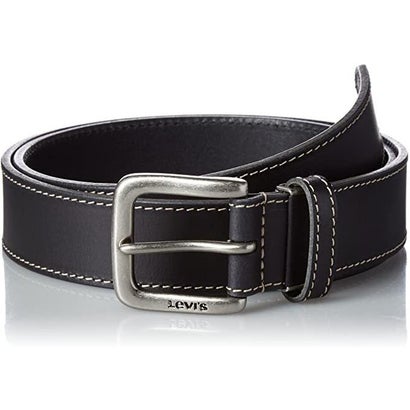 リーバイス LEVI'S スクエアバックル35mmステッチカラーレザーベルト/メンズ ベルト レザー 革 本革 (ブラック)