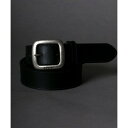 リーバイス LEVI'S スクエアバックル 35mm サイドステッチ レザーベルト メンズ カジュアル 革 本革 (ブラック)