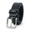 リーバイス LEVI'S スクエアバックル 30mm レザーベルト メンズ カジュアル ベルト レザー 革 本革 (ブラック)