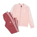アディダス adidas ジュニア ジャージ上下セット エッセンシャルズ スリーストライプス トラックスーツ IZ3460 (Top:サンディーピンク/ホワイト...
