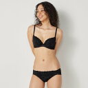 アモスタイル バイ トリンプ AMOSTYLE BY Triumph きゅっと寄せブラ ブラ&ショーツセット スウィンギングブーケ(E,F,Gカップ) AMST1440 WHU2 + Hikini1 JX 【返品不可商品】 (ブラック)