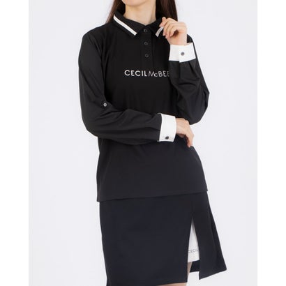 セシルマクビーグリーン CECIL McBEE green ロールアップスリーブPOLO （WH）