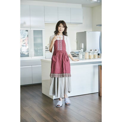 アンファンス EN FANCE Latelier ワンピース型エプロン「Yvoone(イヴォンヌ)」ボルドー【返品不可商品】 (メーカー指定色)