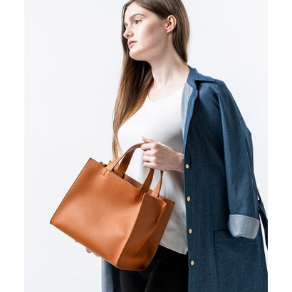 MURA トートバッグ レディース 小さめ スクエア 軽量 シンプル （キャメル）のサムネイル