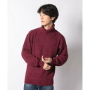 ジーンズメイト JEANS MATE 【BLUESTANDARD】ふわもち モール 畔編み タートルネック ニット セーター (ワイン)