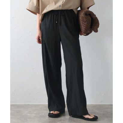 ボンジュールサガン BONJOUR SAGAN フロントステッチリラックスドロストパンツ (BLACK)