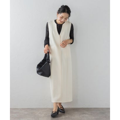 ボンジュールサガン BONJOUR SAGAN ダンボールポンチキーネックジャンパースカート (IVORY)
