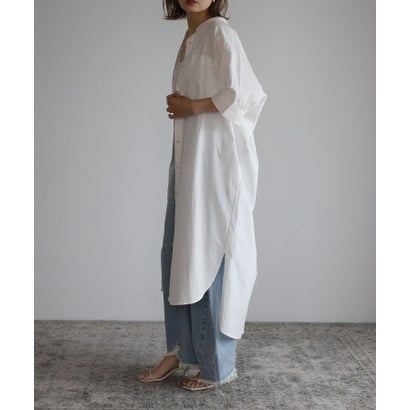 ボンジュールサガン BONJOUR SAGAN ドルマンシャツワンピース (Off-White)