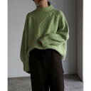 ボンジュールサガン BONJOUR SAGAN メランジケーブルニット (Light-Green)