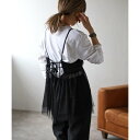 ボンジュールサガン BONJOUR SAGAN バックダブルリボンチュールキャミ (BLACK)