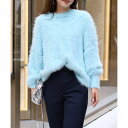 ボンジュールサガン BONJOUR SAGAN フェザーヤーンプルオーバーニット (LIGHT-BLUE)