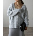 ボンジュールサガン BONJOUR SAGAN アルパカタッチディープVカーディガン (LIGHT-GRAY)