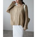 ボンジュールサガン BONJOUR SAGAN ラーベン編みラウンドネックニット (BEIGE)(4)