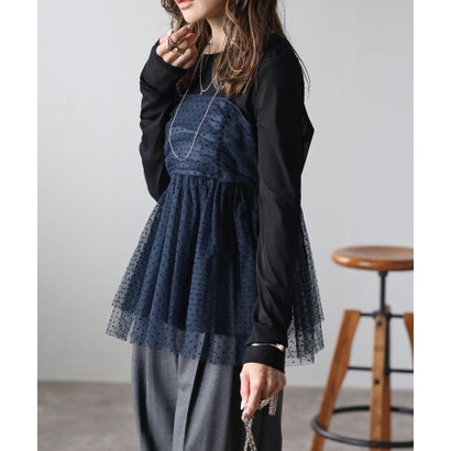 ボンジュールサガン BONJOUR SAGAN ドットチュールキャミ （DARK-NAVY）