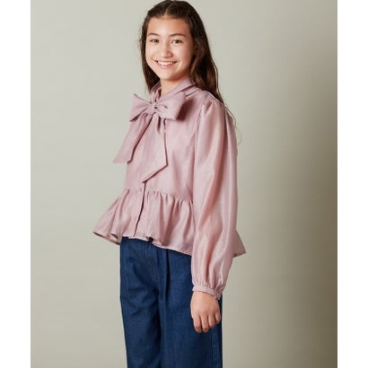 アー・ヴェ・ヴェ a.v.v [150ー160]ボウタイペプラムブラウス （ピンク）