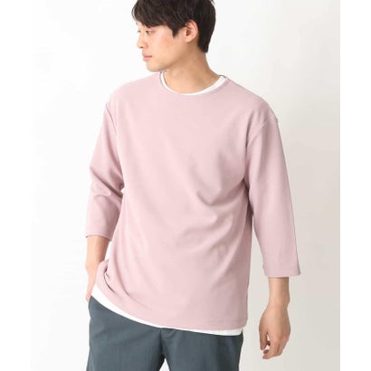 アー・ヴェ・ヴェ a.v.v 【カットソー+インナーの2点SET】梨地レイヤードプルオーバー(Good Teeシリーズ) (ピンク)