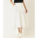 ヒロコ ビス HIROKO BIS 【洗える】デニム切り替えフレアスカート (ホワイト)