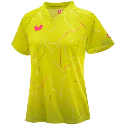 バタフライ BUTTERFLY バタフライ Butterfly 卓球 バトレイ・シャツ・レディース 吸水速乾 伸縮 軽量 透け防 （ライム）