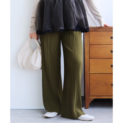 レカ reca 無地/アニマル柄ランダムプリーツパンツ(y2696/y2760) (カーキ)