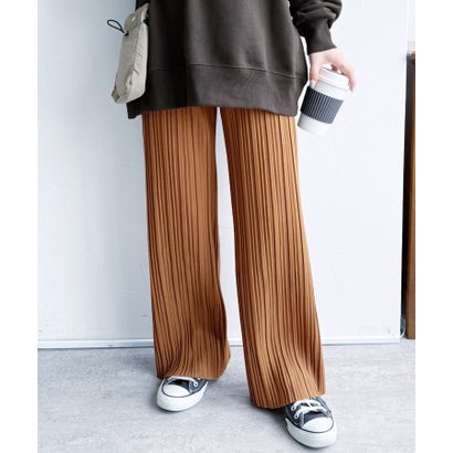 レカ reca 無地/アニマル柄ランダムプリーツパンツ(y2696/y2760) (シナモン)