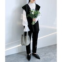 レカ reca Vネックベスト×テーパードパンツ2点セット(bel-hr-0617-set2)(ブラック)オケージョン セットアップ