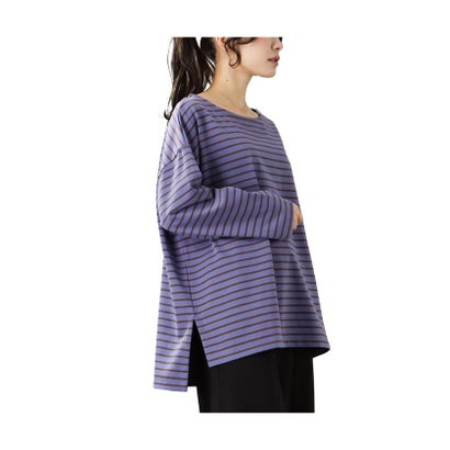 マックハウス Mac-House ORGABITS オーガビッツ ボーダーロングスリーブTシャツ EOBCS22015 （パープル）