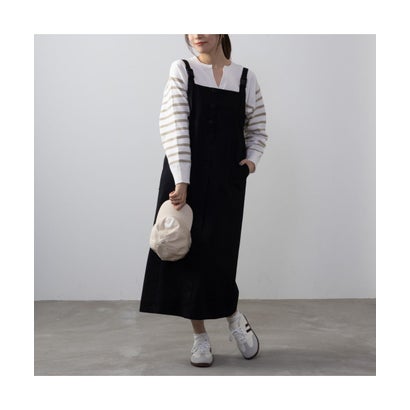 マックハウス Mac-House NAVY ネイビー カーゴジャンパースカート 141324107 (ブラック)