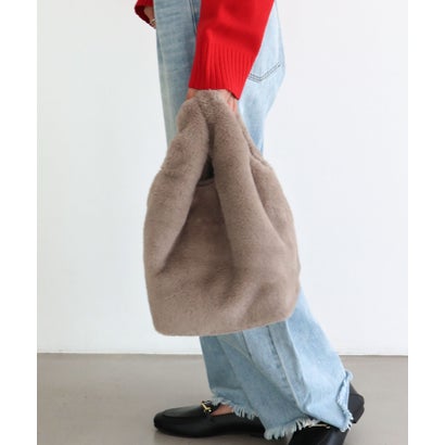 トライシル Trysil 【デイリー/ミディアムサイズ/軽量】 フェイクファーショッパーバッグ （グレージュ）