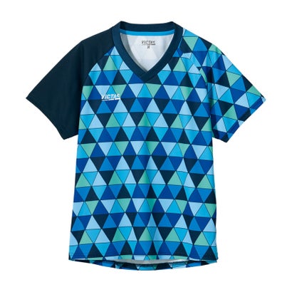 ヴィクタス VICTAS VICTAS ヴィクタス 卓球 カラフル トライアングル レディスゲームシャツ JTTA公認 レ （BL）
