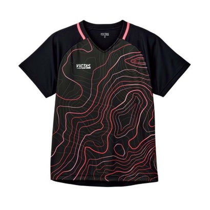 ヴィクタス VICTAS VICTAS ヴィクタス 卓球 トポグラフィー ゲームシャツ 卓球 JTTA公認 612401 （ピンク）