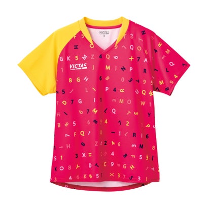 ヴィクタス VICTAS VICTAS ヴィクタス 卓球 ポップフォント レディスゲームシャツ 612303 7100 （ホットピンク）