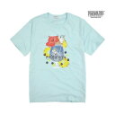 ピーナッツ PEANUTS スヌーピー Tシャツ PEANUTS フルーツ 半袖 フルーツジュース ジュース オラフ プリント (サックス)