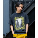 グラソス GLAZOS 【防汚加工】リゾートフロントプリント半袖Tシャツ (コン)