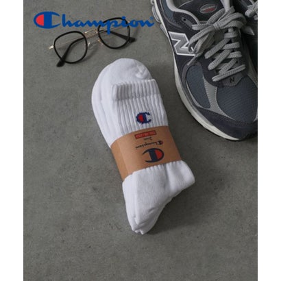 チャンピオン Champion Champion ロゴロークルー丈ソックス 3足セット SCY102 プレゼント ギフト (ホワイト)