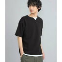 リップルフェイクレイヤードヘンリーネックTシャツ