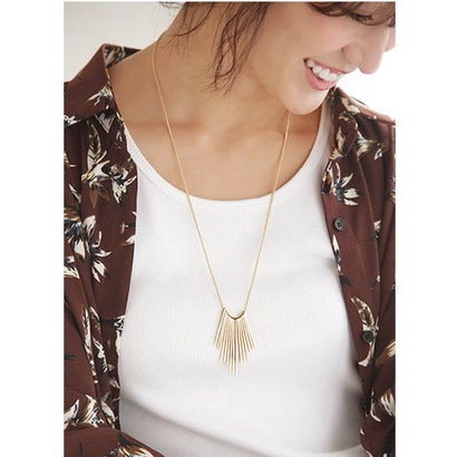 スタイルデリ STYLE DELI メタルフリンジロングネックレス （ゴールド）