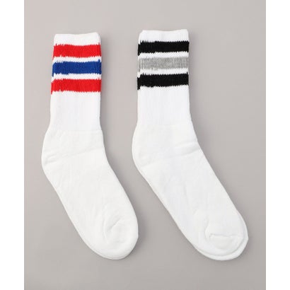 【お得な2足セット】トラックラインクルーソックス