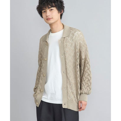 リネンタッチメッシュカーディガン