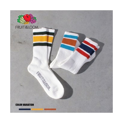 フルーツオブザルーム FRUIT OF THE LOOM FRUIT OF THE LOOM アメリブラインクルー丈ソックス 3足セット (マルチ)