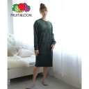フルーツオブザルーム FRUIT OF THE LOOM FRUIT OF THE LOOM ボアUネックルームウェアワンピース / ユニセックス パジャマ 部屋着 リラックス プレゼント (モスグリーン)