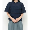 ダブルフェーストーキョー Doubleface Tokyo ブラウス:ティアードクロップドブラウス (ネイビー)
