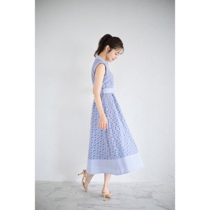 トッコクローゼット tocco closet ベルト付き花釦フラワーコットンレースシャツワンピース （オフホワイト）