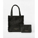 TOCCA 【A4サイズ対応】PRECIOUS WAVES BAG WITH POUCH ポーチ付きトートバッグ (ブラックツイード)