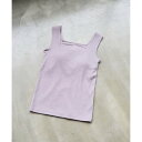 カップ付きテレコスクエアタンクトップ