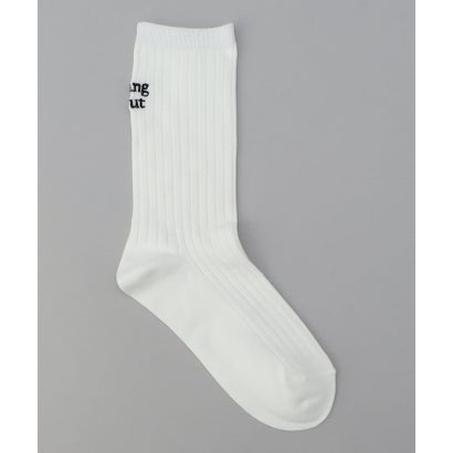 ロゴ刺繍ワイドリブソックス