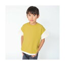 ブランシェス branshes 重ね着風鹿の子半袖Tシャツ (カラシ)