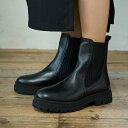 アルファキュービックコレクション ALPHA CUBIC COLLECTION 撥水本革 トラックソールサイドゴアブーツ (ブラック)