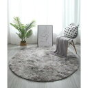 アイモハ aimoha シンプル起毛フサフササークルマット カーペット (グレー)