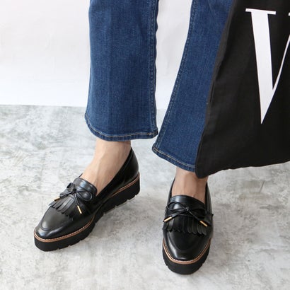 フィン Fin 厚底リボンキルトローファー【低反発スポンジ入り】 (ブラック)