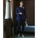 ルイルエブティック RUIRUE BOUTIQUE オケージョンドレス 結婚式 洗える ストレッチ | フレア ペプラム トップス & テーパードパンツ (ツータック) | ママスーツ フォーマル セレモニー 入学
